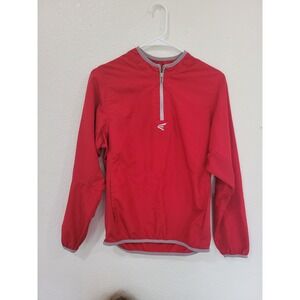 Easton Youth Pullover Jacket Red Gray Baseball Warm Up size Large #9